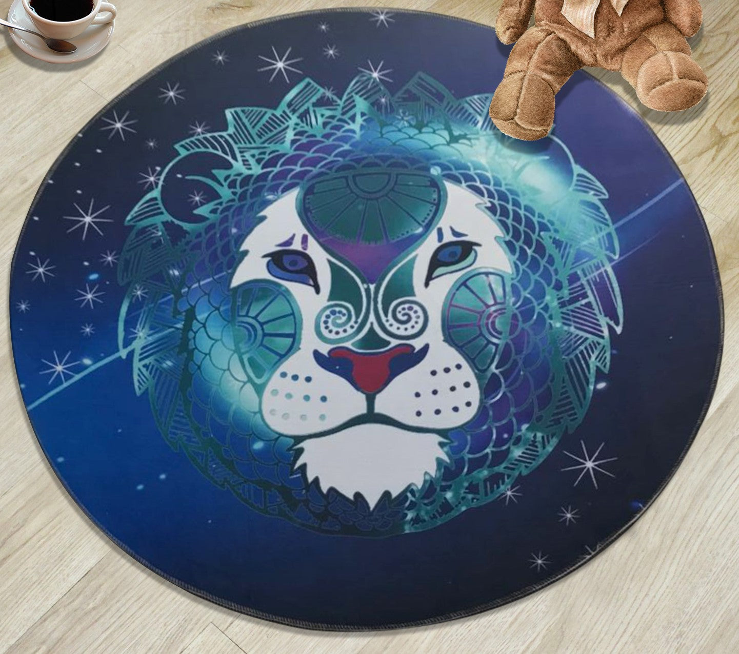 12 Zodiac Constellations - Leo Patterned Round Area Rugs Hanging Chair Cushion Kids Room Bedroom Floor Mats