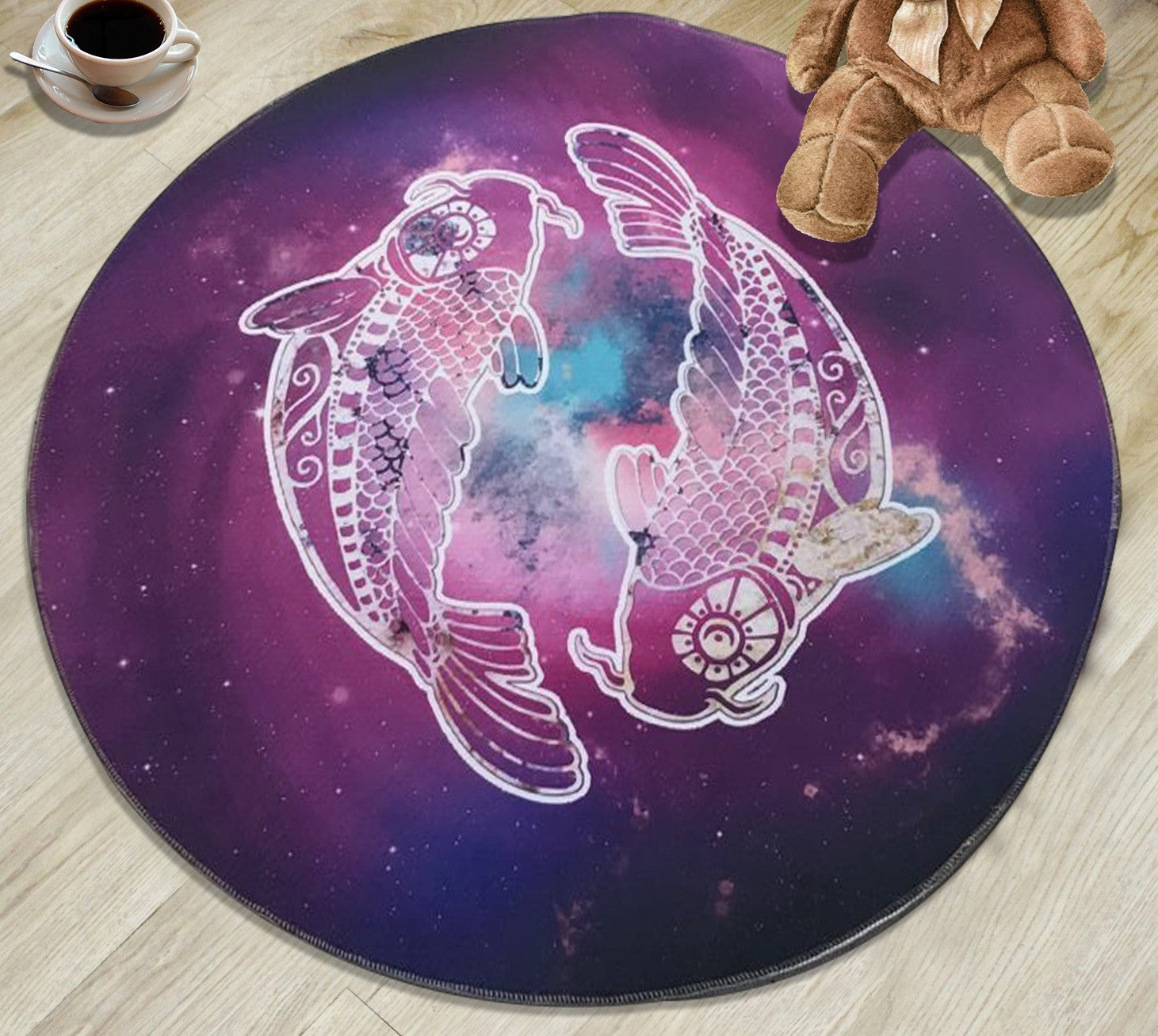 12 Zodiac Constellations - Pisces Patterned Round Area Rugs Hanging Chair Cushion Kids Room Bedroom Floor Mats