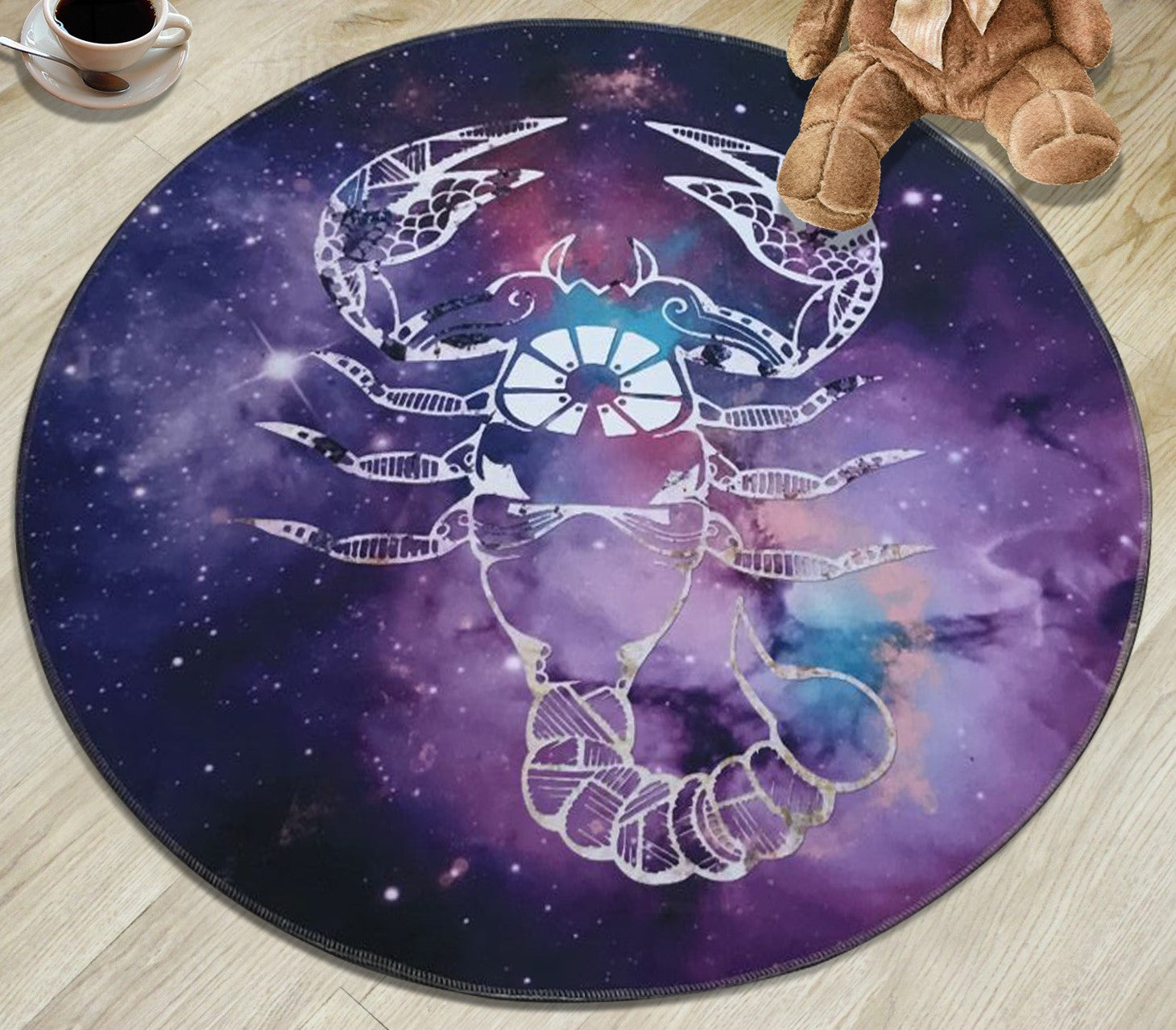 12 Zodiac Constellations - Scorpio Patterned Round Area Rugs Hanging Chair Cushion Kids Room Bedroom Floor Mats