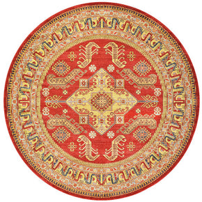 Orange Quality Round Vintage Style Printed Patterned Rugs Living Room Bedroom Office Anti-slip Area Floor Mats