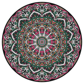 Round Beautiful Vintage Style Printed Patterned Rugs Living Room Bedroom Office Anti-slip Area Floor Mats
