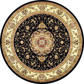 Quality Round Yellow Printed Patterned Vintage Style Rugs Living Room Bedroom Office Anti-slip Area Floor Mats