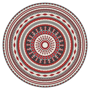 Vintage Red Round Traditionall Patterned Rugs  Carpets for the Living Room Bedroom Hall