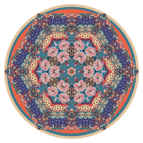 Vintage Coloured Floral Round Traditionall Patterned Rugs Style Carpets for the Living Room Bedroom Hall
