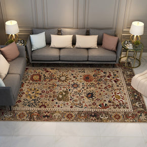 Pretty Brown Printed Pattern Polyester Vintage Area Rugs Floor Mat for Living Room Hall Office