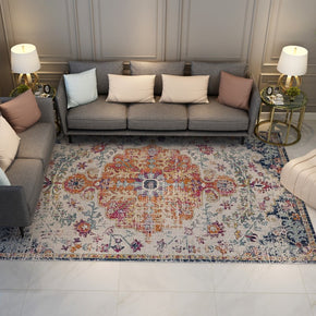Colourful Printed Pattern Polyester Vintage Area Rugs Floor Mat for Living Room Hall Office