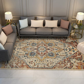 Brown Vintage Printed Pattern Traditional Area Rugs Floor Mat for Living Room Hall Office