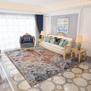 Floral Traditional Polyester Vintage Area Rugs Floor Mat for Living Room Hall Office Bedroom