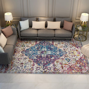Purple Traditional Quality Polyester Printed Pattern Vintage Area Rugs Floor Mat for Living Room Hall Office