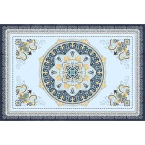 Beautiful Vintage Blue Quality Polyester Printed Pattern Traditional Area Rugs Floor Mat for Living Room Hall Office