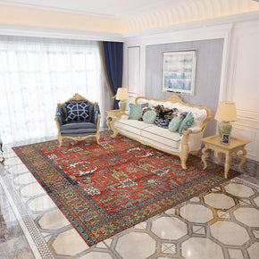 Vintage Traditional Patterned Area Rugs Floor Mat Polyester for Living Room Bedroom Hall Office
