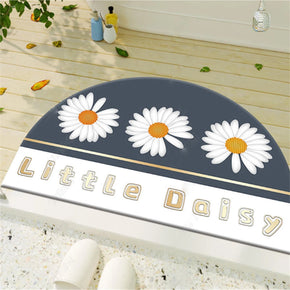 Pattern Refreshing Simplicity Chrysanthemum Semicircular Irregular Shape Door Mat for Entryway Kidsroom Bathroom