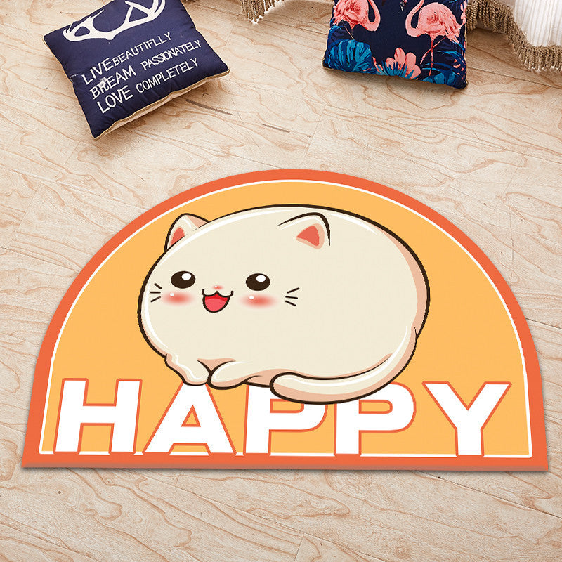 Yellow Animal Irregular Shape Door Mat Cute  for Kidsroom Entryway Bathroom
