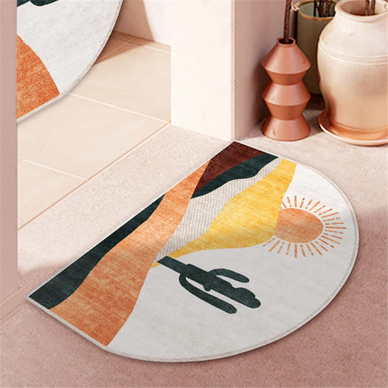 Modern Patterned Irregular Shape Door Mat for Bathroom Entryway Kidsroom