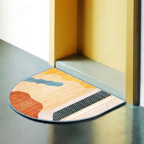 Simplicity Modern Patterned Irregular Shape Door Mat for Bathroom Entryway Kidsroom