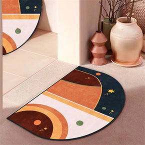 Colorful Simplicity Modern Patterned Irregular Shape Door Mat for Bathroom Entryway Kidsroom