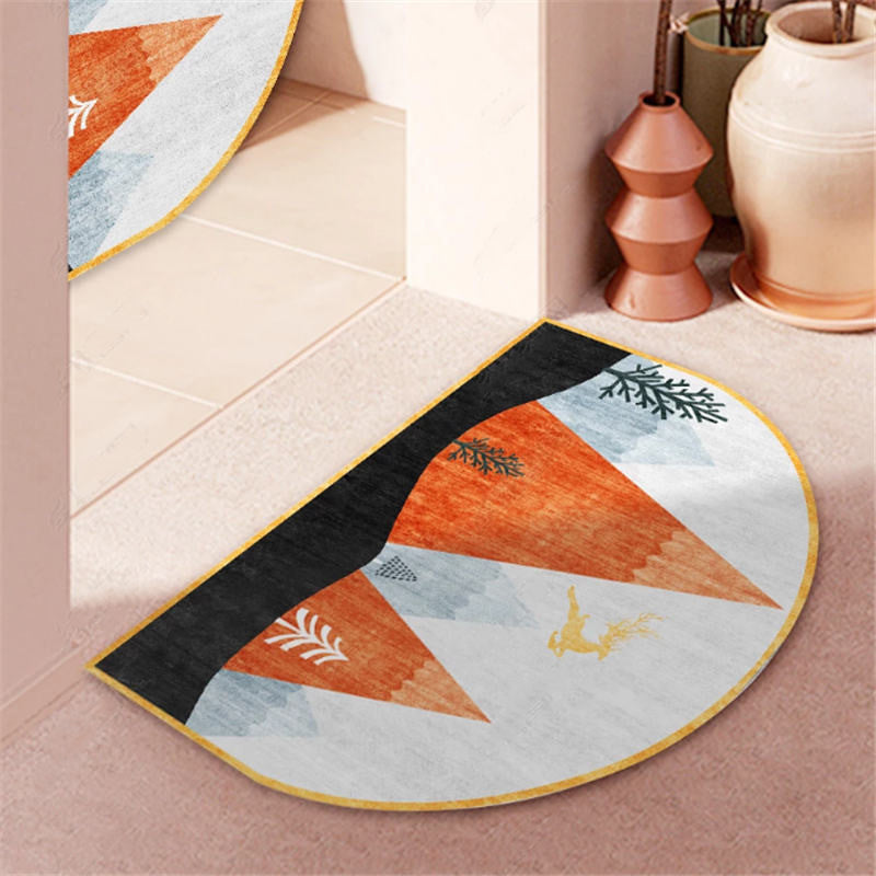 Mountain Modern Patterned Simplicity Irregular Shape Door Mat for Entryway Kidsroom Bathroom