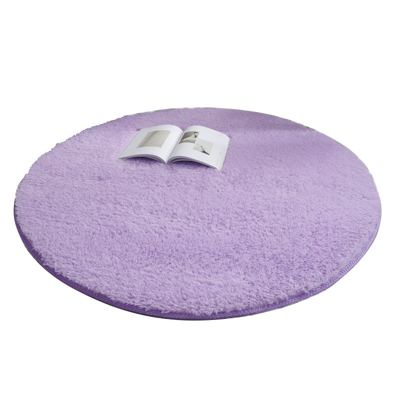 Purple Round Soft Comfortable Shaggy Rugs Living Room Bedroom Kids Room Bedside Floor Rugs