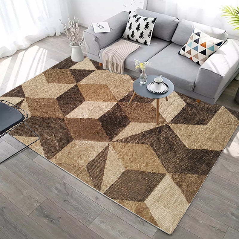 200*280cm Brown Black Diamond Shape Modern Contemporary Geometric Rugs