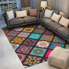 Colorful Vintage Polyester Area Rugs Traditional Pattern Floor Carpet for Hall Living Room Office Bedroom