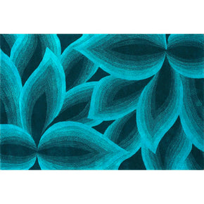 Blue Leaves Vintage Polyester Pattern Traditional Floor Carpet Area Rugs for Office Bedroom Hall Living Room