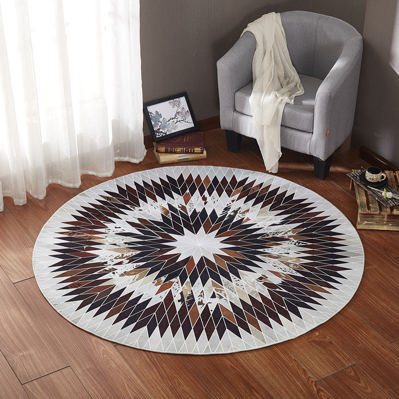 Round Three-dimensional Diamond Shape Pattern Modern Rug for Living Room Bedroom Kitchen Hall