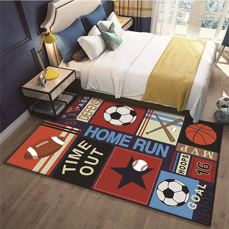 Sports Balls Modern Patterned Polyester Carpets Area Rugs for Living Room Dining Room Bedroom Hall Kidsroom