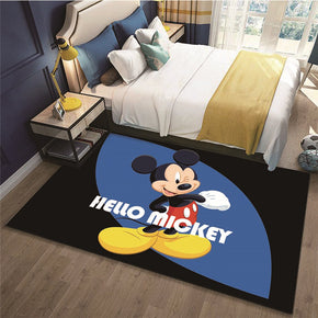 Cartoon Cute Black Blue Area Rugs Modern Patterned Polyester Carpets for Living Room Dining Room Bedroom Kidsroom