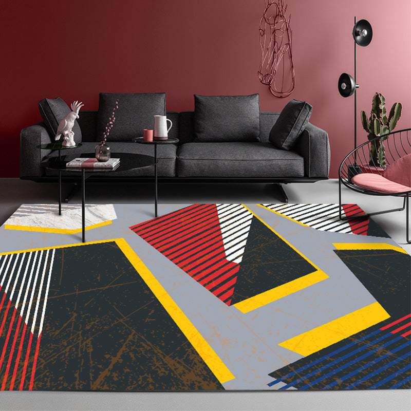 Geometric Moroccan Striped Modern Patterned Area Rugs Polyester Carpets for Living Room Dining Room Bedroom Hall Office