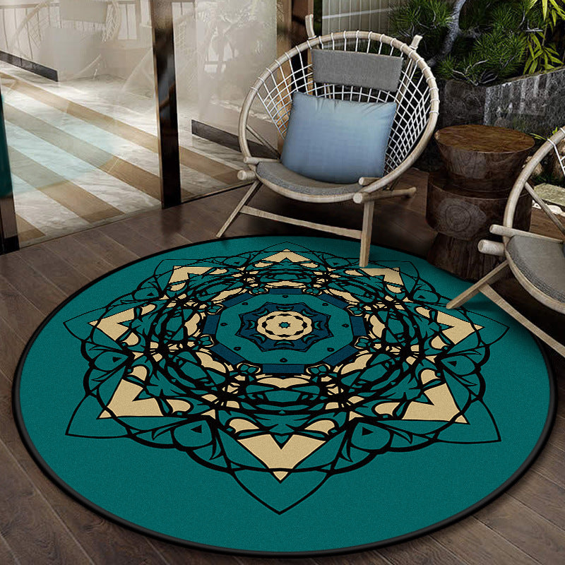 9 styles 3D Modern Green Blue Patterned Round Area Rugs Anti-slip Carpets for Bedroom Living Room Office Hall