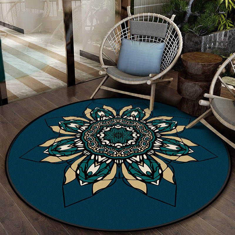 9 styles 3D Modern Green Blue Patterned Round Area Rugs Anti-slip Carpets for Bedroom Living Room Office Hall
