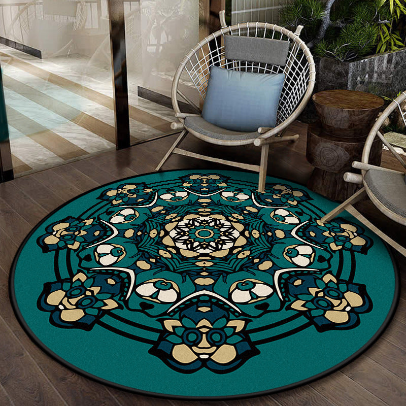 9 styles 3D Modern Green Blue Patterned Round Area Rugs Anti-slip Carpets for Bedroom Living Room Office Hall