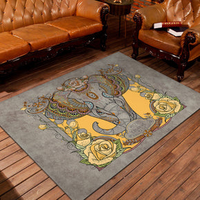 Vintage Elephant Polyester Carpets Area Rugs Patterned Traditional for Living Room  Dining Room Hall Office Bedroom