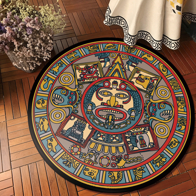 Traditional  Area Rugs Round 3D Patterned for Bedroom Living Room Office Anti-slip Carpets