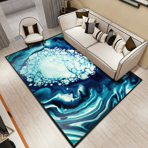 Gradient Green Modern Area Rugs Painting Patterned Polyester Carpets for Office Dining Room Living Room Bedroom Hall