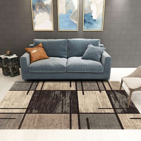 Black Grey Modern Contemporary Simple Geometric Rugs for Living Room Dining Room Bedroom