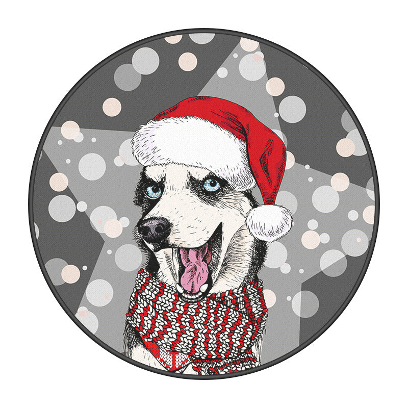 Modern Cartoon Funny Puppy 3D Patterned Round Area Rugs Anti-slip Carpets for Living Room Bedroom Office Kids Room