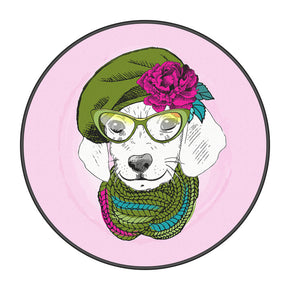 Green Pink Modern Area Rugs Cartoon 3D Patterned Lovely Puppy Round Anti-slip Carpets for Kids Room Living Room Bedroom Office