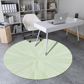 Green Small Fresh Round Wood Grain Modern Rug for Living Room Hall Study Bedroom Bedside Carpet