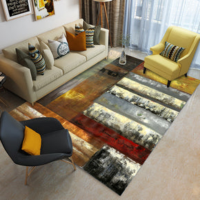 Colourful Geometric Ink Painting Pattern Modern Geometric Contemporary Simple Rugs for Living Room Dining Room Bedroom