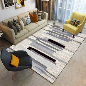 Simple Black Grey Striped Pattern Modern Contemporary Geometric Simple Rugs for Living Room Dining Room Bedroom