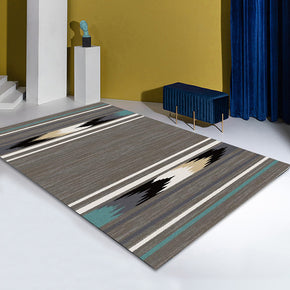Brown Simple Striped Pattern Modern Contemporary Simple Rugs for Living Room Dining Room Bedroom