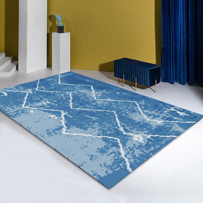 Blue Simple Pattern Modern Contemporary Simple Rugs for Living Room Dining Room Bedroom