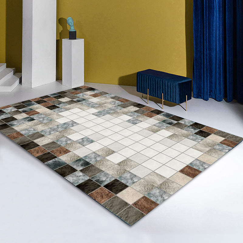 Colourful Cube Pattern Modern Contemporary Geometric Simple Rugs for Living Room Dining Room Bedroom