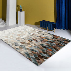 Multi-colour Rhombus Shape Pattern Modern Contemporary Geometric Simple Rugs for Living Room Dining Room Bedroom