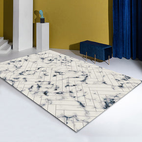 White Geometric Pattern Modern Contemporary Simple Rugs for Living Room Dining Room Bedroom