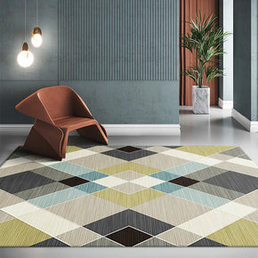 Yellow Grey Moroccan Modern Super Soft Polyester Carpets Geometry Pattern Rugs for Living Room Dining Room Bedroom Hall Office