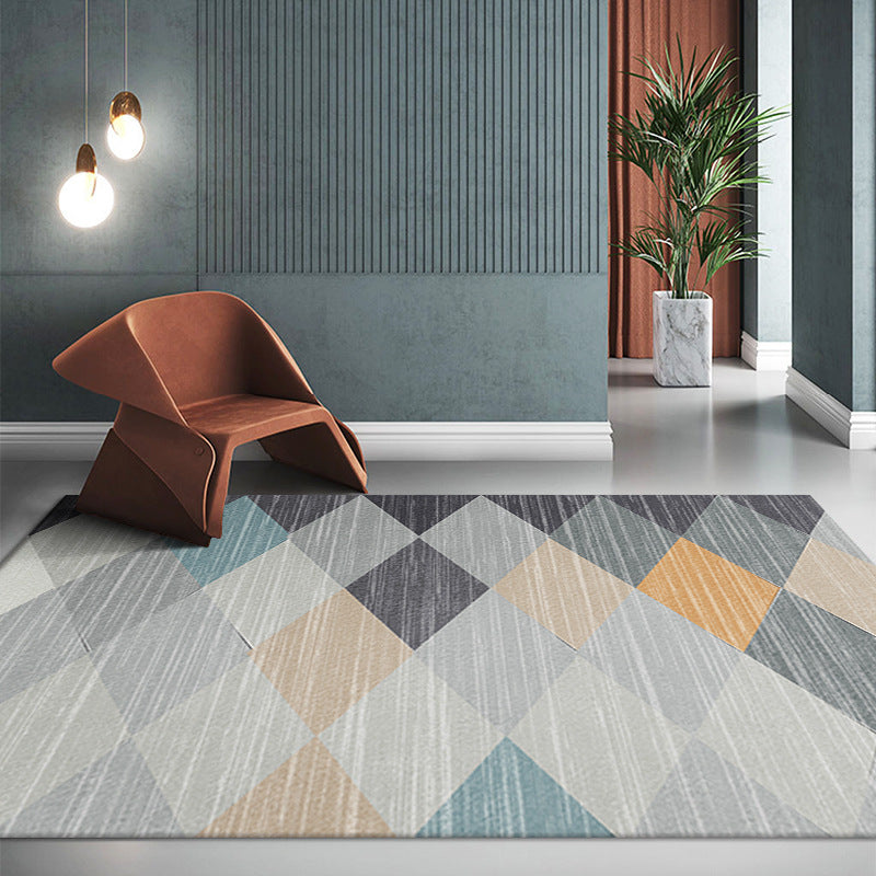 Grey Moroccan Modern Super Soft Polyester Carpets Pattern Rugs for Living Room Dining Room Bedroom Hall Office