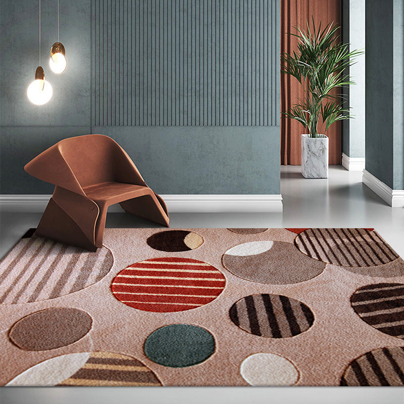 Brown Super Soft Modern Polyester Carpets Pattern Rugs for Dining Room Living Room Bedroom Hall Office