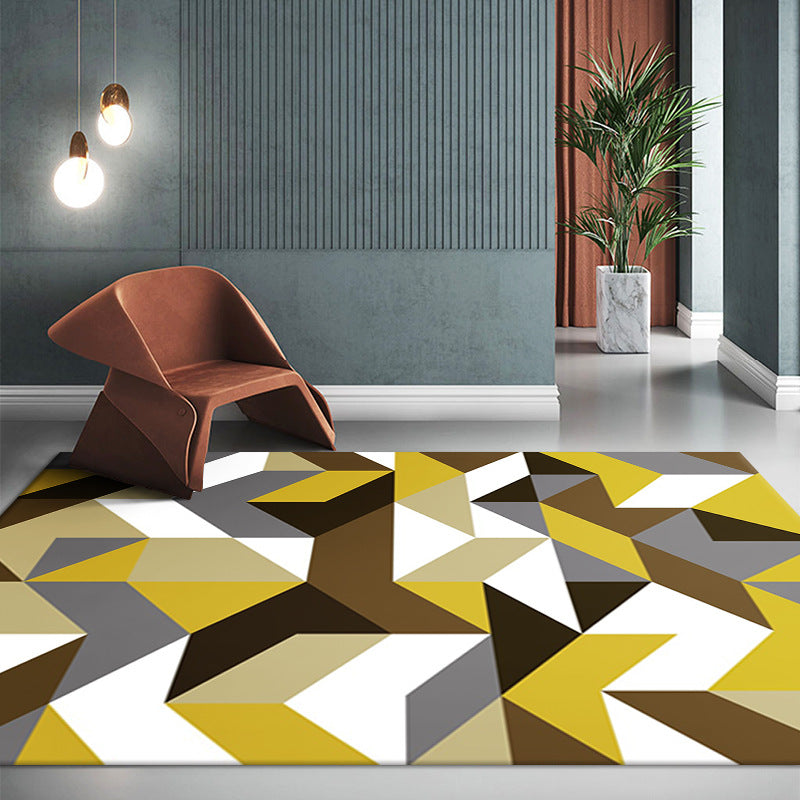 Yellow Polyester Carpets Moroccan Super Soft Modern Pattern Rugs for Dining Room Living Room Bedroom Hall Office